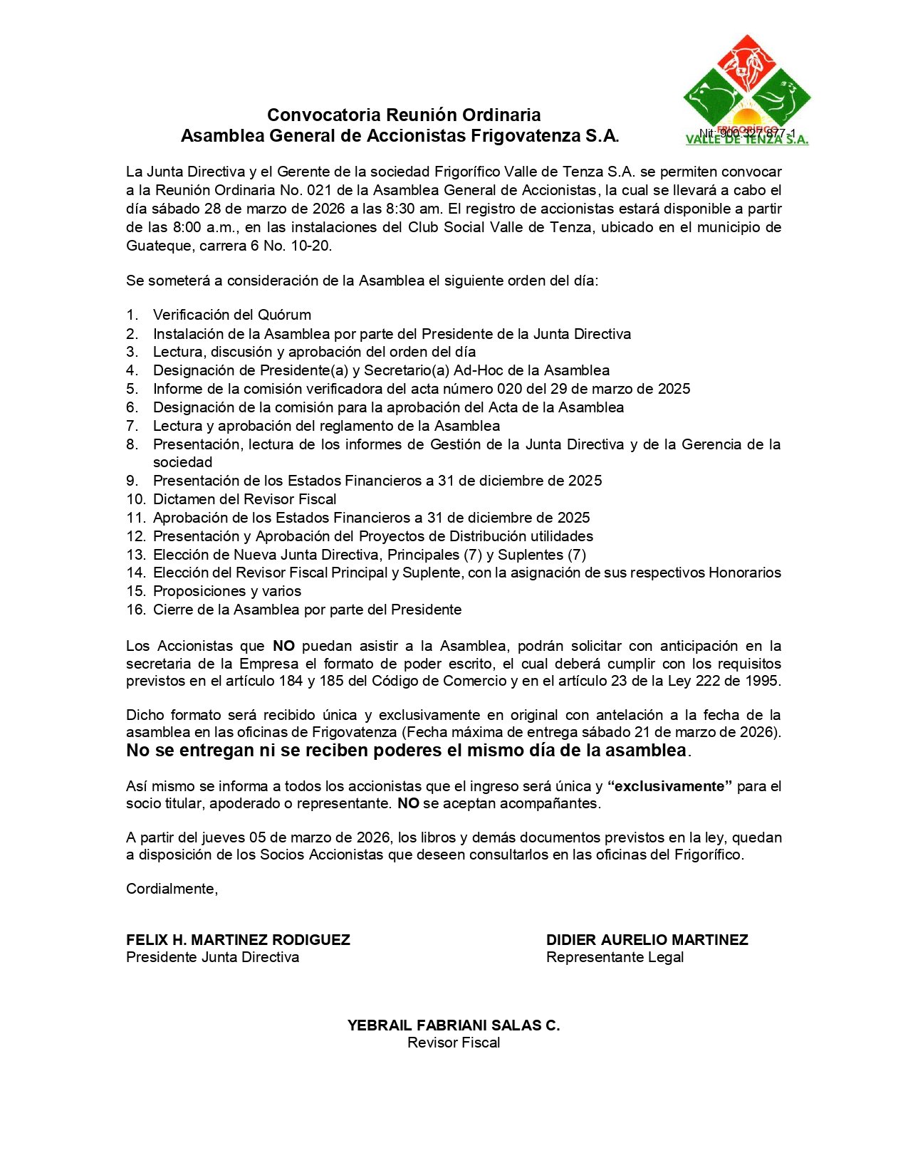 Comunicado Semana Santa